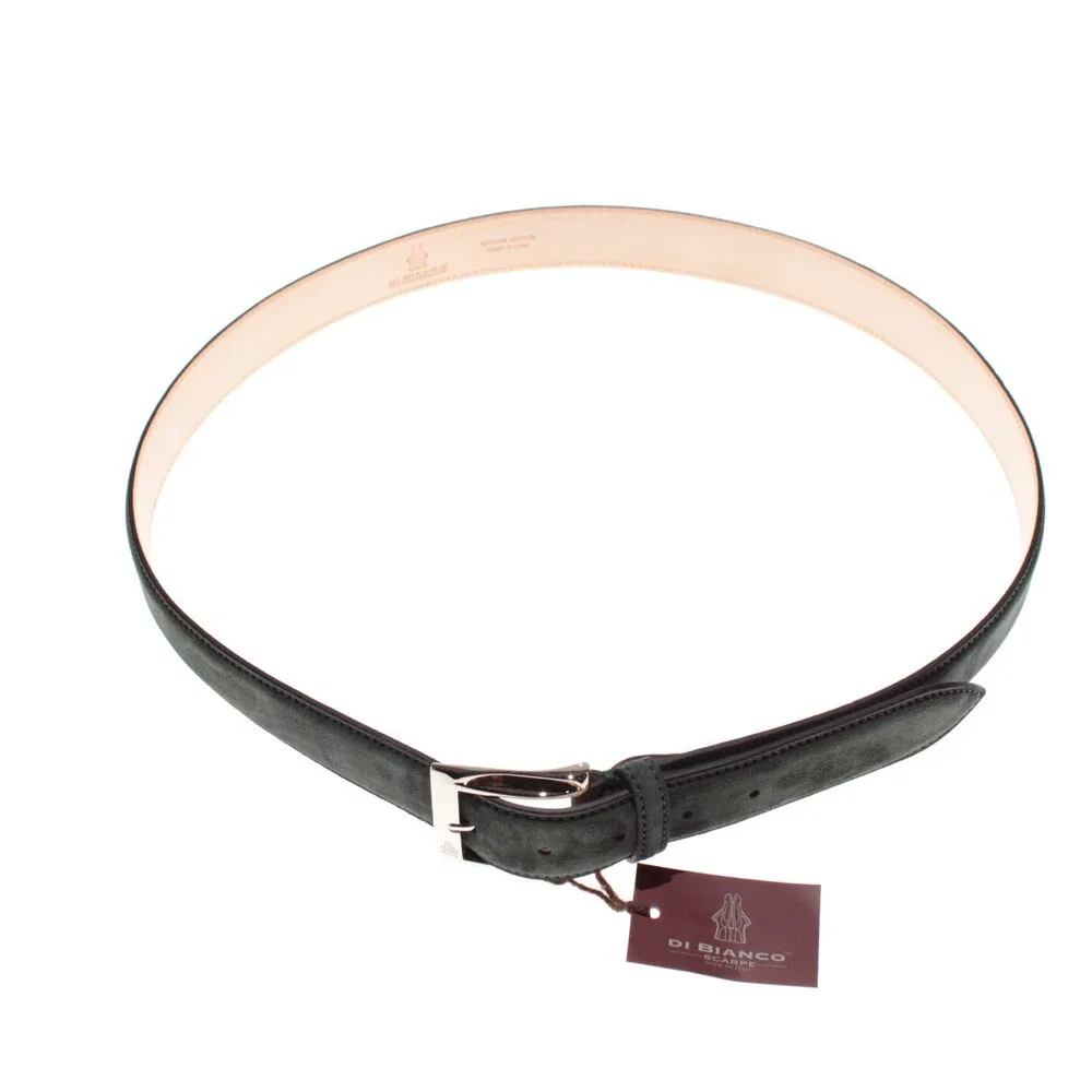 Di Bianco NWT Cut to Size Dress Belt In Solid Green Suede Leather One Size